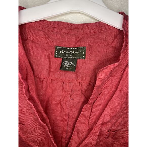 Eddie Bauer women's vintage linen Short dress, Size L petite Sundress - Picture 4 of 4